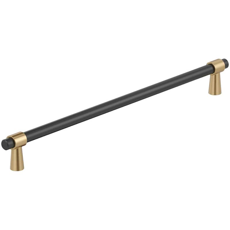 Amerock BP36983 Mergence 12-5/8" Center to Center Bar Cabinet Pull - Matte Black / Champagne Bronze