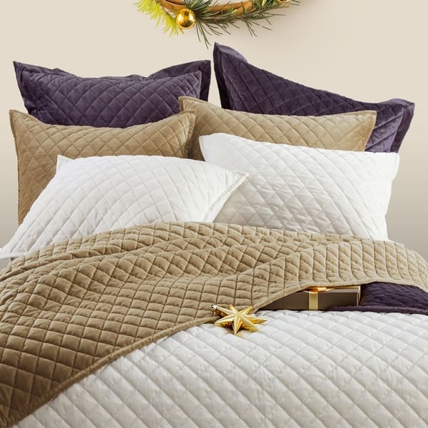 slide 2 of 10, HiEnd Accents Velvet Diamond Quilt Set, 3PC