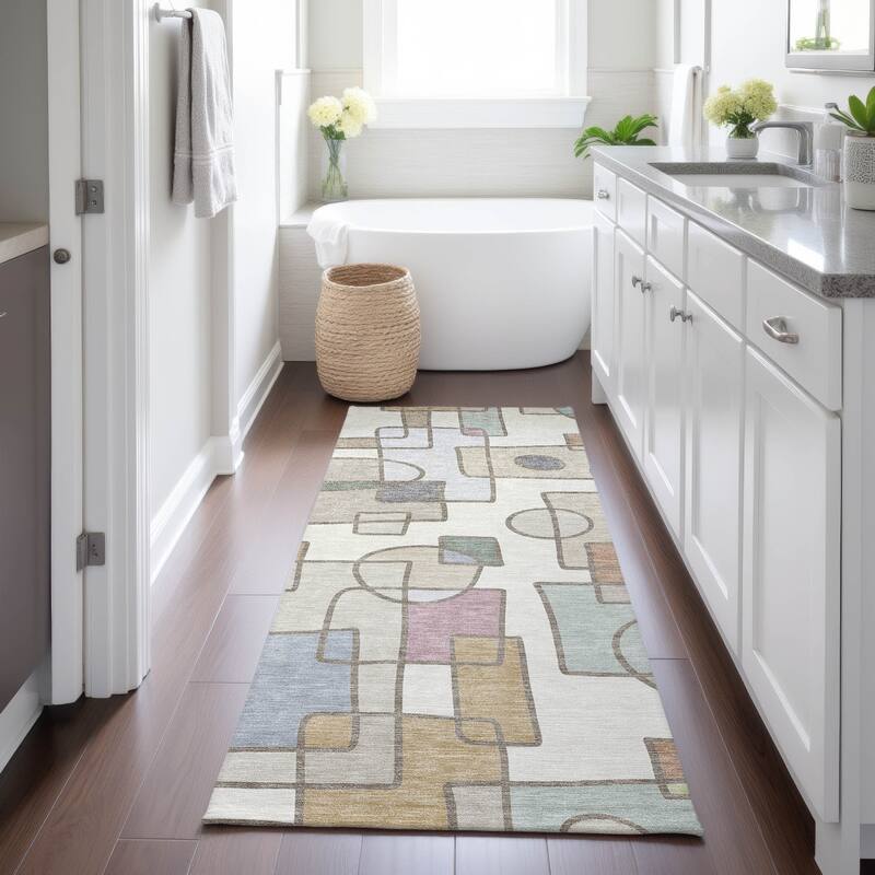 Machine Washable Indoor/ Outdoor Contemporary Prenner Chantille Rug