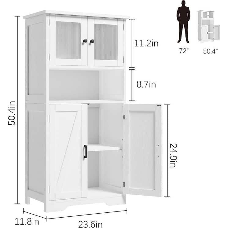 Bathroom Cabinet, Storage Cabinet with Adjustable Shelves