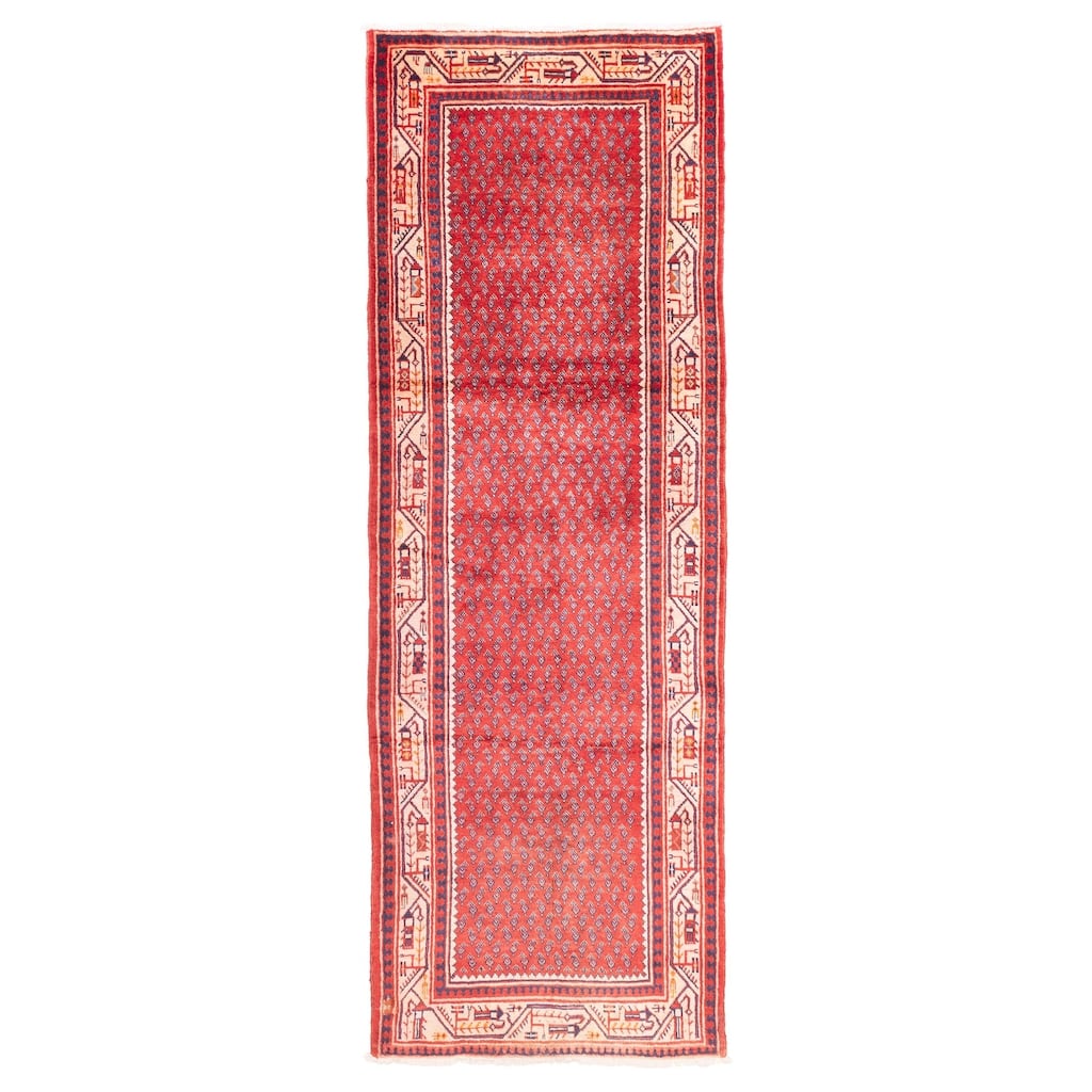 ECARPETGALLERY Hand-knotted Andelz Red Wool Rug - 3'5 x 9'11