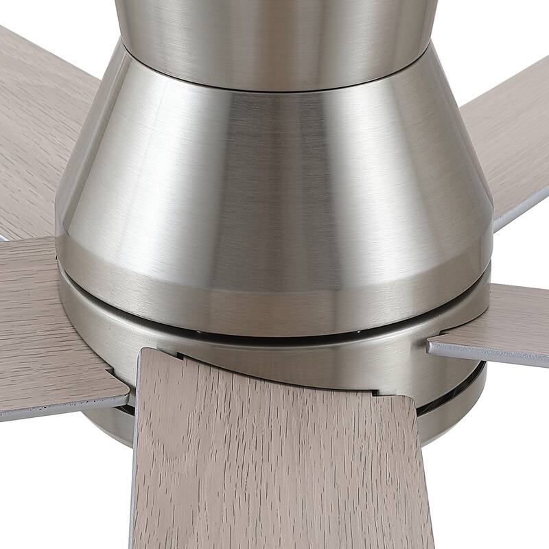 YUHAO AeroLite 48 in. Indoor White Low Profile Standard Ceiling Fan with Bright White Integrated LED Light Kit, Remote Included