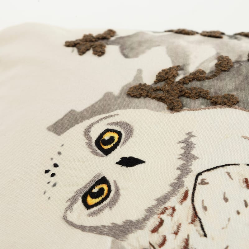 Rizzy Home Snow Owl Throw Pillow Cover