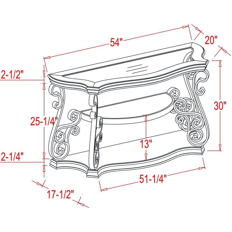 Roomfitters Modern Sofa Table with Glass Top, Faux Marble MDF Shelf and Metal Legs, Entryway or Living Room Console Table, White
