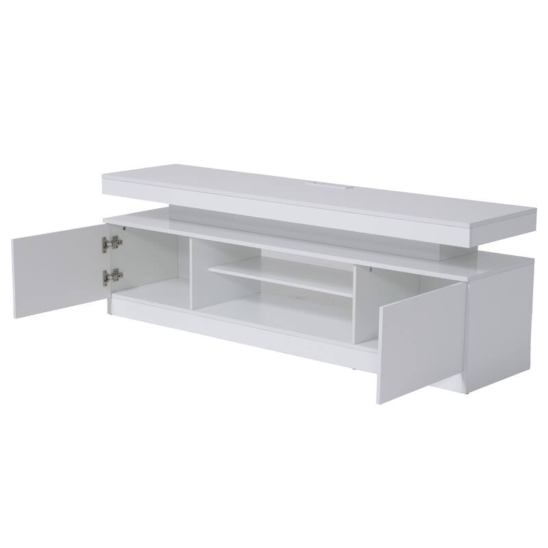 Multifunctional Storage High Gloss White TV Cabinet