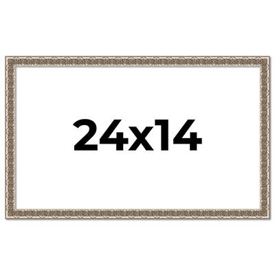 24x14 Frame Silver Versailles Ornate Solid Wood Picture Frame | 1 Inch