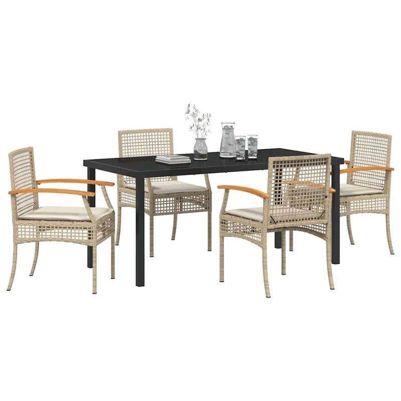 vidaXL Garden Dining Set poly rattan