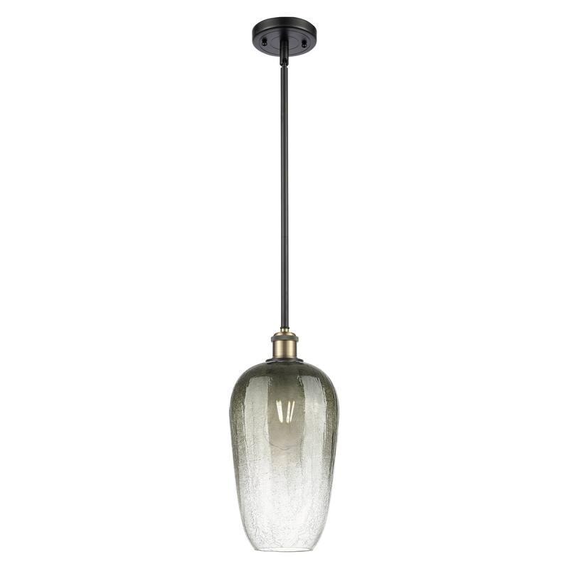 Innovations Lighting Endless Possibilities Ballston - Brookhaven Flute - 1 Light 7" Stem Hung Mini Pendant - Slate/Black Antique Brass