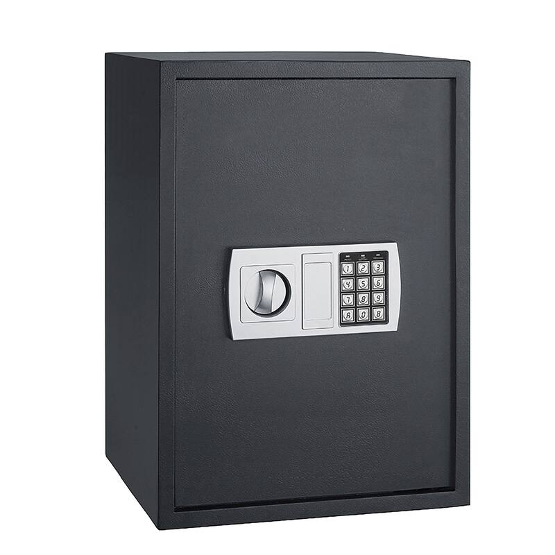 Personal Digital Safe Box - Compact Steel Home Safety Container for Money with 2 Manual Override Keys by Paragon Safes (Gray)
