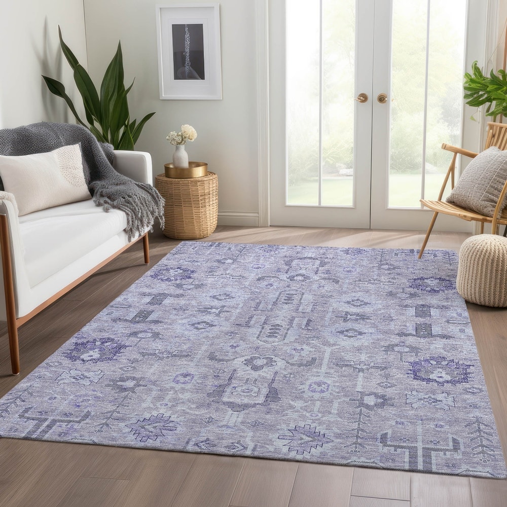 Machine Washable Indoor/ Outdoor Chantille Traditional Boho Rug