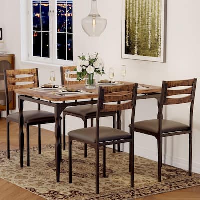Industrial Style Kitchen Table Set for 4