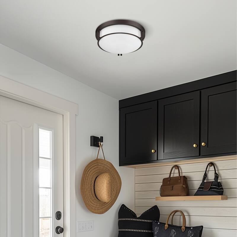 2-Light Black/Gold Glass Ceiling Light - N/A