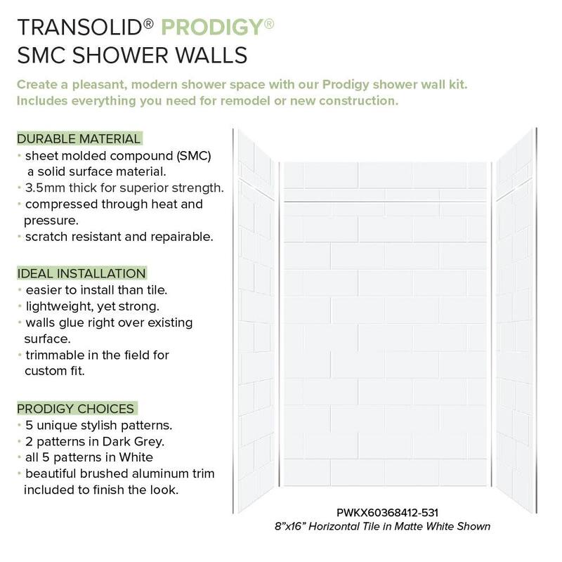 Transolid PWKX60368412 Prodigy 96" H x 60" W x 36" D Three Panel