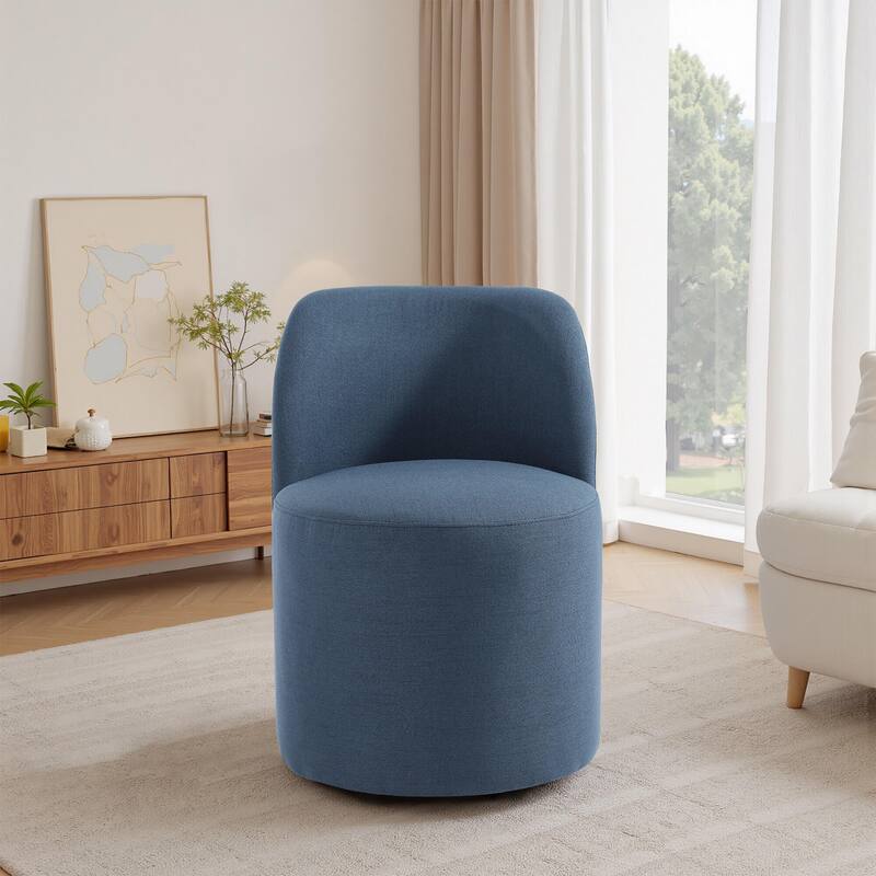 Modern Linen Upholstery Dining Chair Barrel Chair