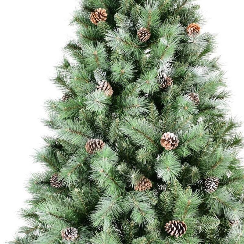 HomeRoots 8' Full Pine Christmas Tree With Decorations - Green - 59.00 in. x 96.00 in. x 59.00 in.