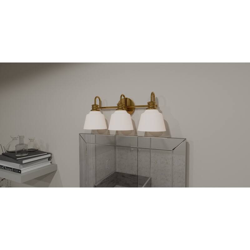 Hinton 3-Light Aged Brass Bath Light