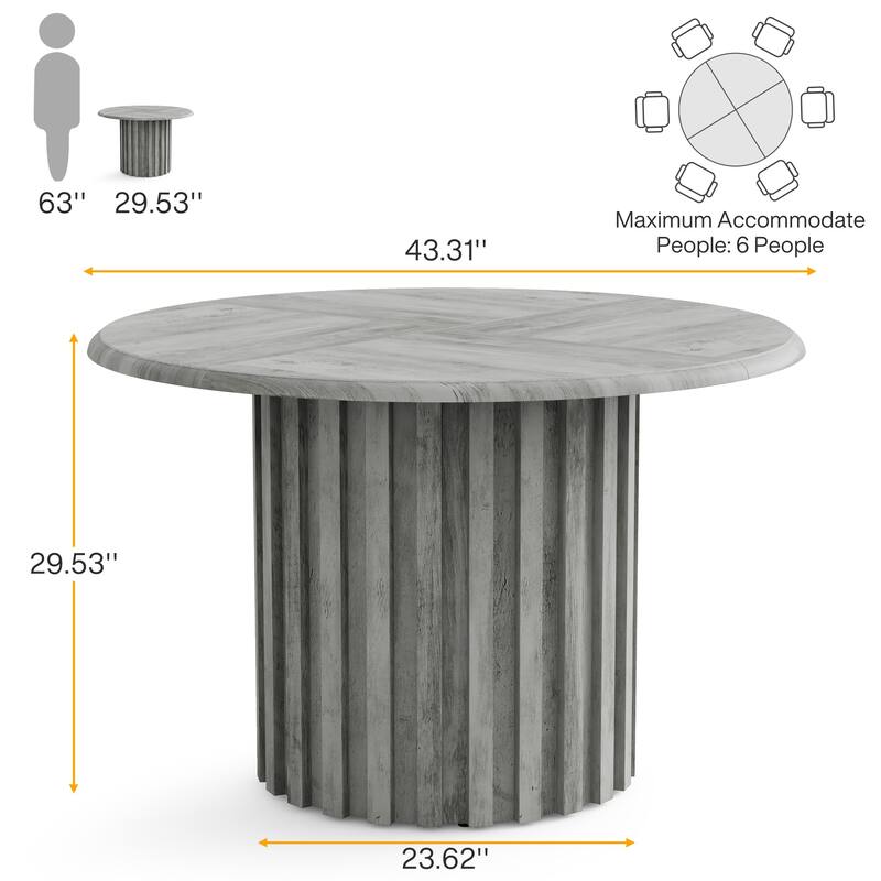 47.24 Inches Round Modern Dining Table for 4 for Dining Room