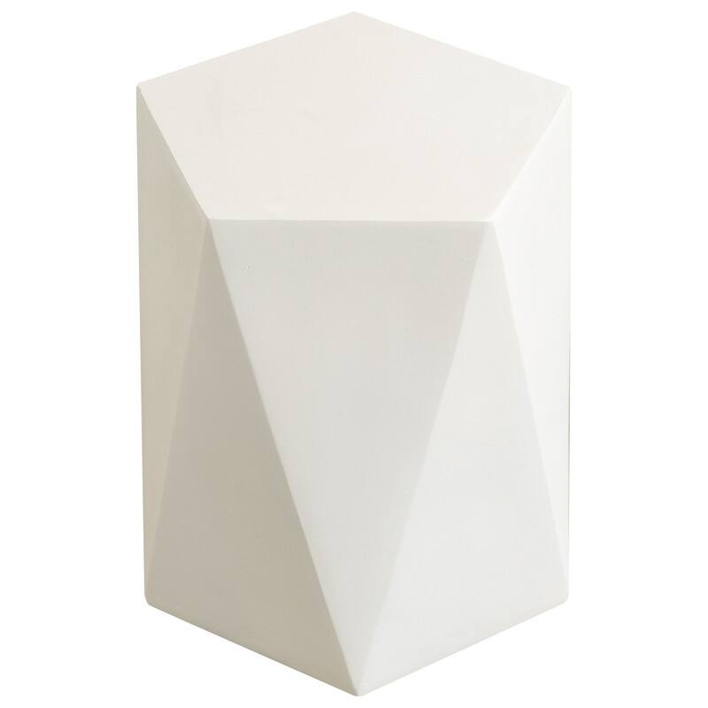 Nexovo Modern Geometric Side Table with Accent Painted Finish for Living Rooms, Bedroom, and Patios