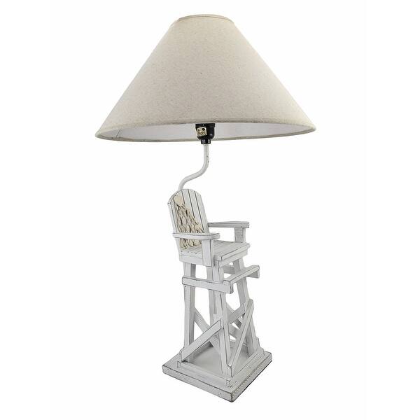 Wallpaper Shop Whitewashed Beach Lifeguard Chair Table Lamp With Linen Shade 28 In 28 X 16 5 X 16 5 Inches Overstock 17041683 Desktop Wallpaper Free