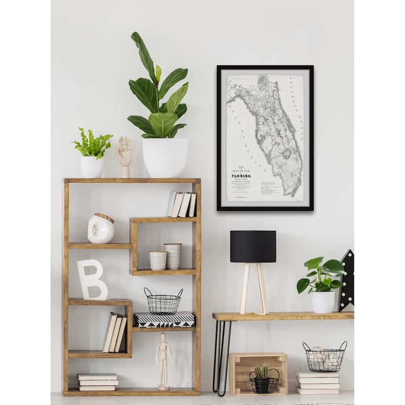 'Map of the Seat of War in Florida' Framed Painting Print