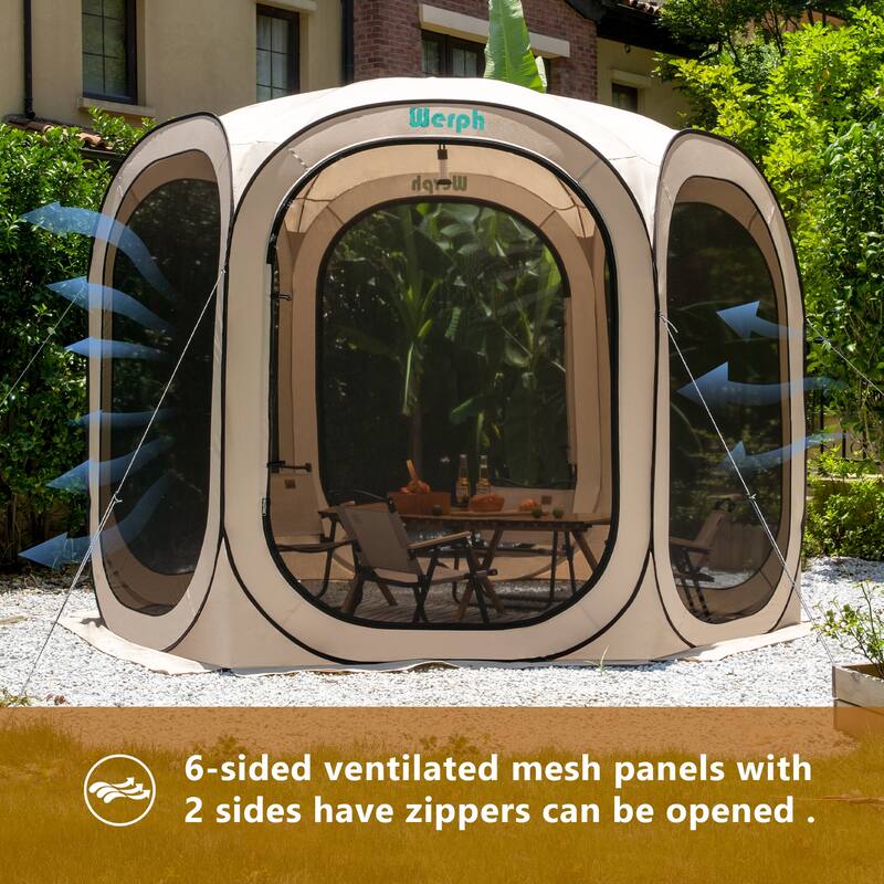 Werph Pop Up Canopy, Green, Portable Canopy Tent with Mesh Mosquito Net