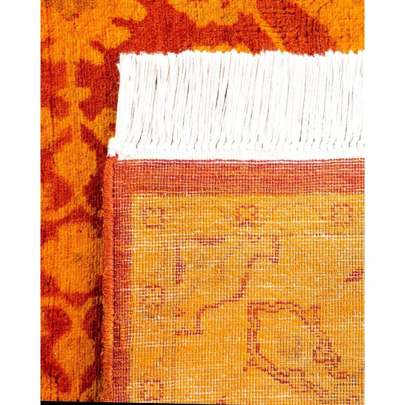 Overton Hand Knotted Wool Vintage Inspired Modern Contemporary Overdyed Gold Area Rug - 3' 2" x 5' 1"