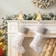 preview thumbnail 45 of 44, Glitzhome 7.5" H Christmas Silver LED Tree Star Gift Box Heavy Duty Stocking Holders Mantel Ornament