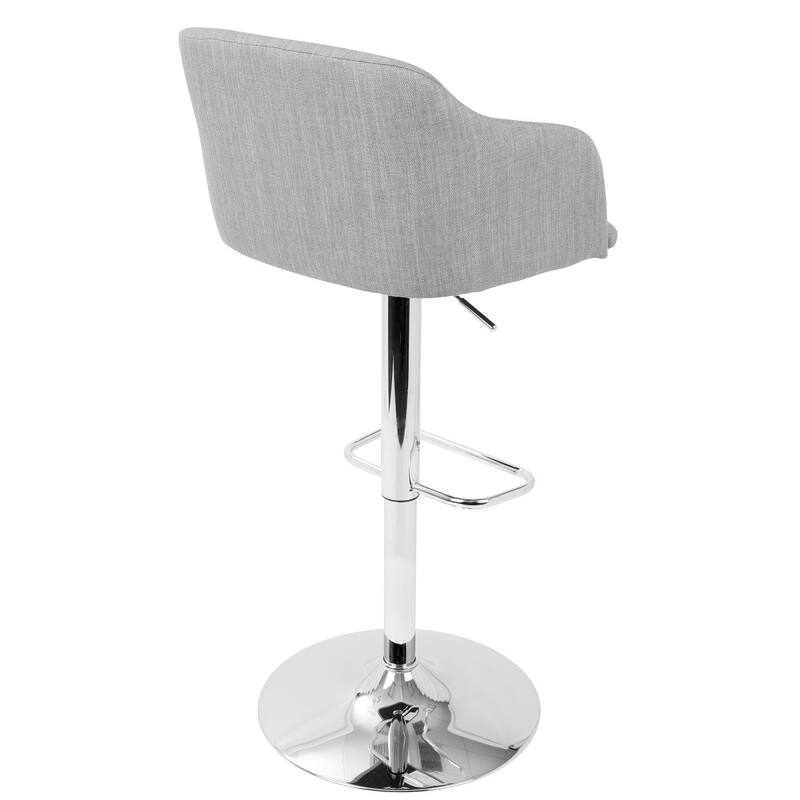 42" Light Gray Fabric Adjustable Swivel indoor Bar Stool