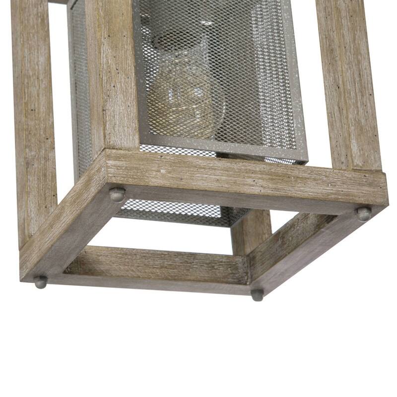 Farmhouse Square Wood 1-Light Pendant Light for Kitchen Island Dining Room - L8"xW8"xH10.5"