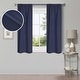 preview thumbnail 115 of 168, Superior Linen Washable Room Darkening Curtains, Set of 2 Panels 26" x 63" - Navy Blue
