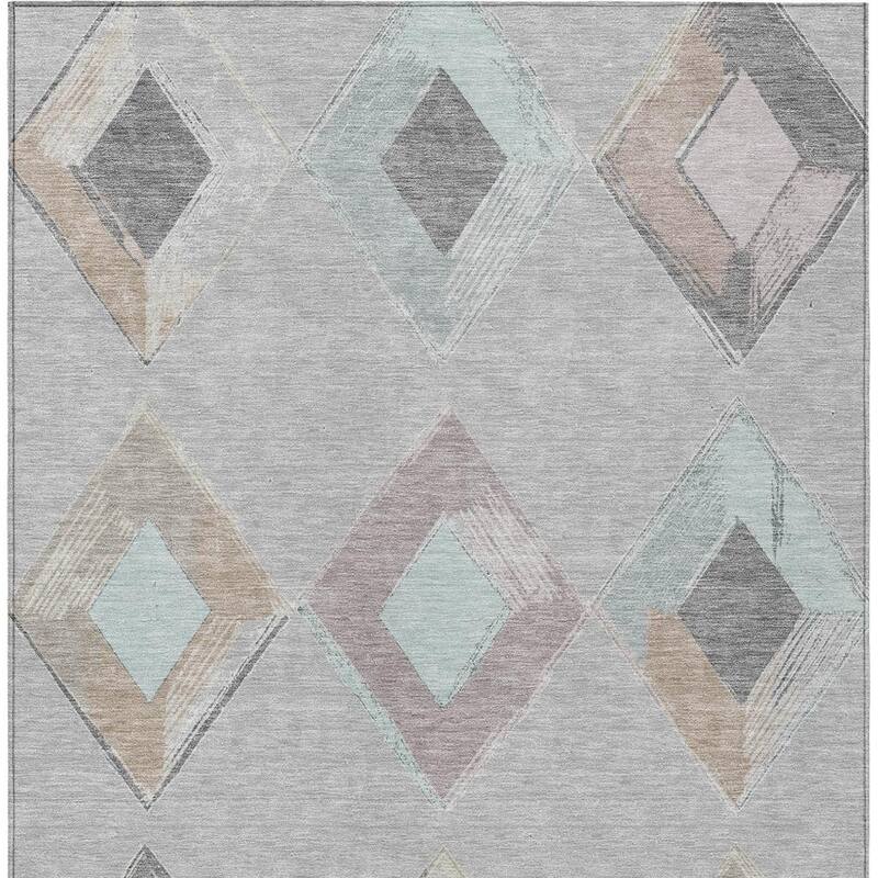 HomeRoots Geometric Transitional Rectangle Outdoor Rug