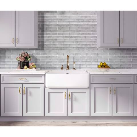Apollo Tile 5 Pack Light Gray 2-in. x 8-in Polished Glass Mosaic Tile (4.83 Sq ft/case)