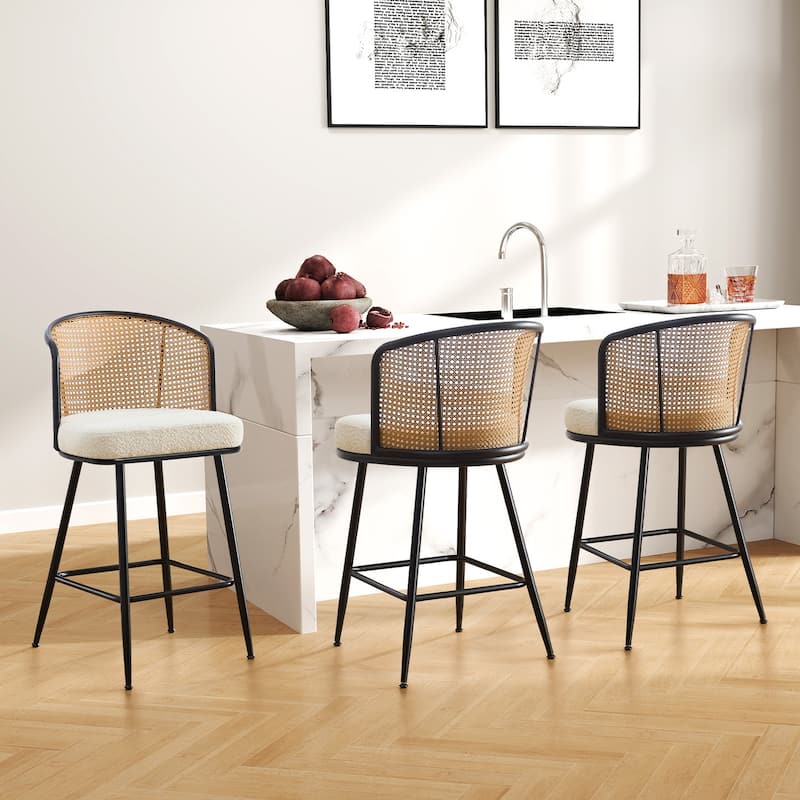 26"/29" Rattan Upholstered Bar Stool /Counter Stools Set of 2/3/4