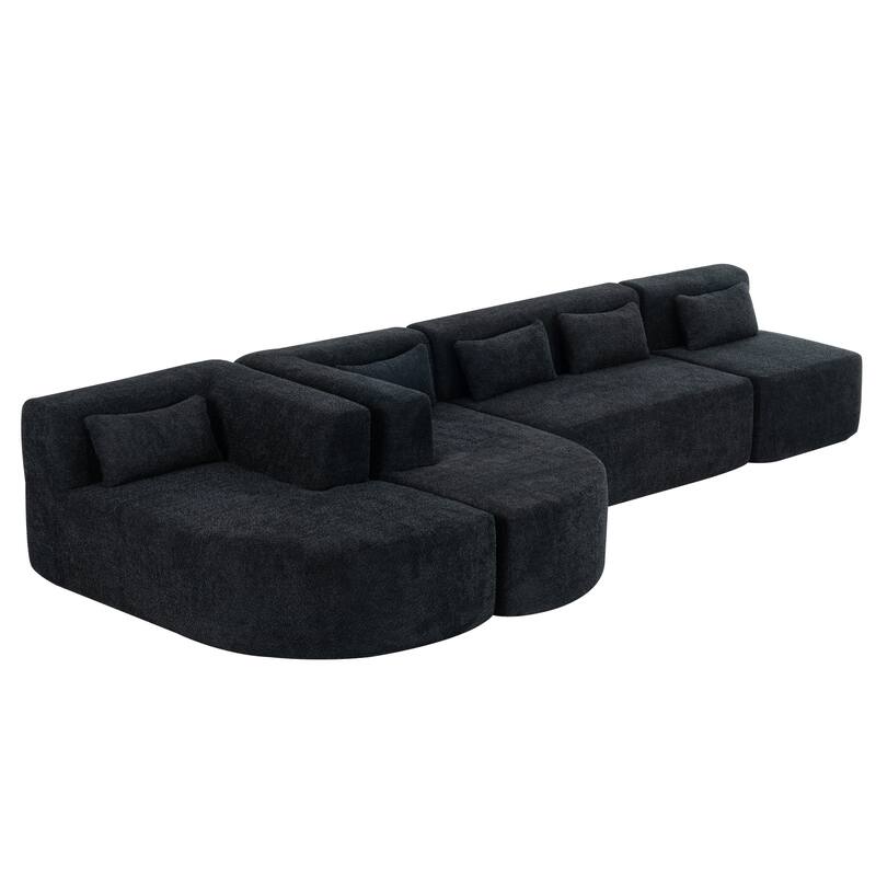 143.7inch Upholstered Sofa Free-combined Sofa Couch