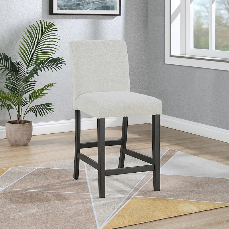 Murtry Upholstered Counter Height Dining Chair (Set of 2) - White/Charcoal Grey