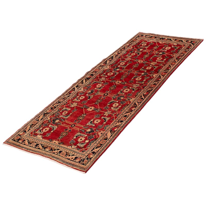 ECARPETGALLERY Hand-knotted Anadol Red Wool Rug - 3'7 x 10'3