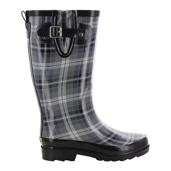 checkered rain boots