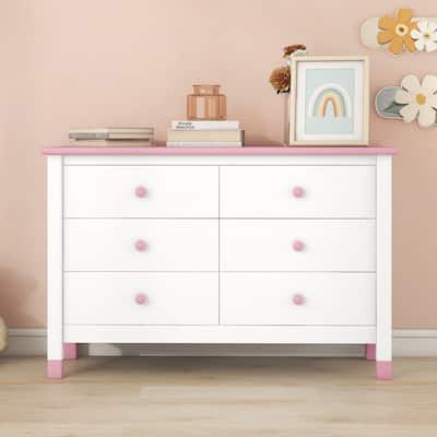 Wooden Storage Dresser with 6 Drawers for kids Bedroom