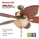 preview thumbnail 2 of 8, Honeywell Sabal Palm Tropical LED Ceiling Fan with Bowl Light, Hand Carved Blades - 52-inch