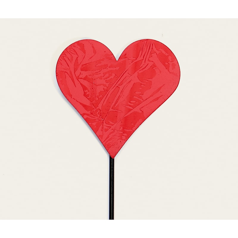 14.5" Iron Heart Shape Garden Planter or Garden Floral Stake, Set of 6
