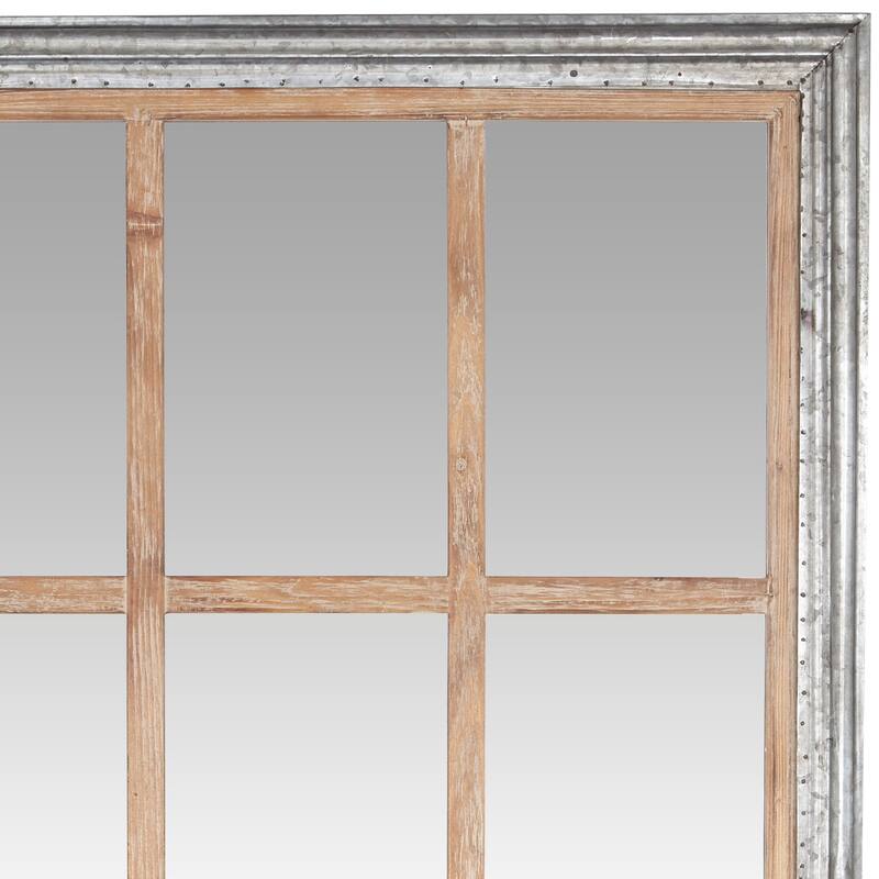 Brown Glass Farmhouse Wall Mirror 67 x 35 x 2 - 35 x 2 x 67