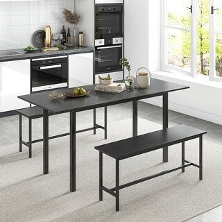 3 Piece Dining Table Set for 4-6 with 2 Benches - Bed Bath & Beyond ...