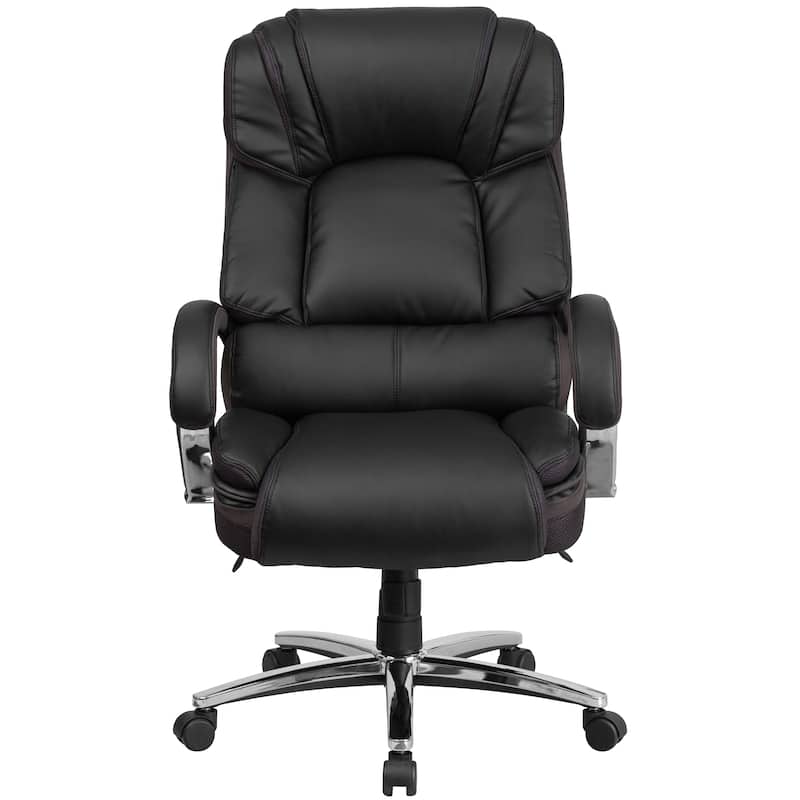 Big & Tall 500 lb. Rated LeatherSoft Ergonomic Office Chair w/ Chrome Base