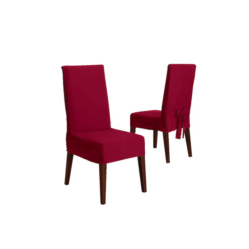 SureFit Cotton Duck Long Dining Chair Slipcover