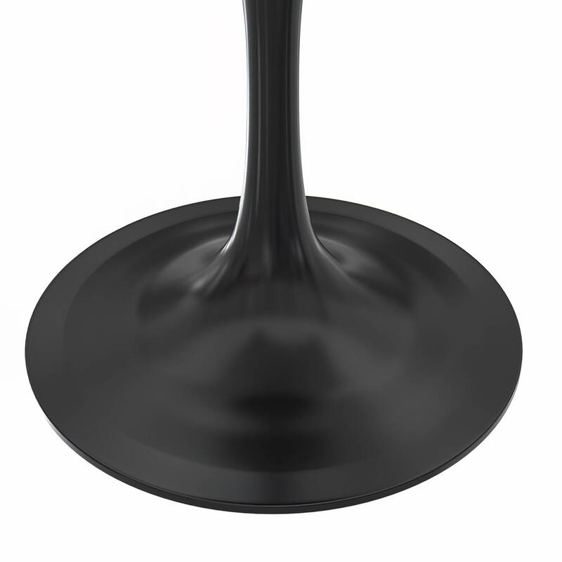 LeisureMod Verve Square Dining Table with Resin Top and Black Steel Base for Kitchen and Dining Room