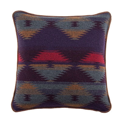 Paseo Road by HiEnd Accents Gila Wool Blend Western Aztec Square Pillow, 22"x 22"