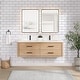 preview thumbnail 29 of 106, Cristo Floating Bath Vanity with White Quartz Stone Top without Mirror