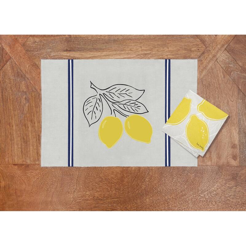Lemon Stripe Placemat Set of 6 - Set of 6