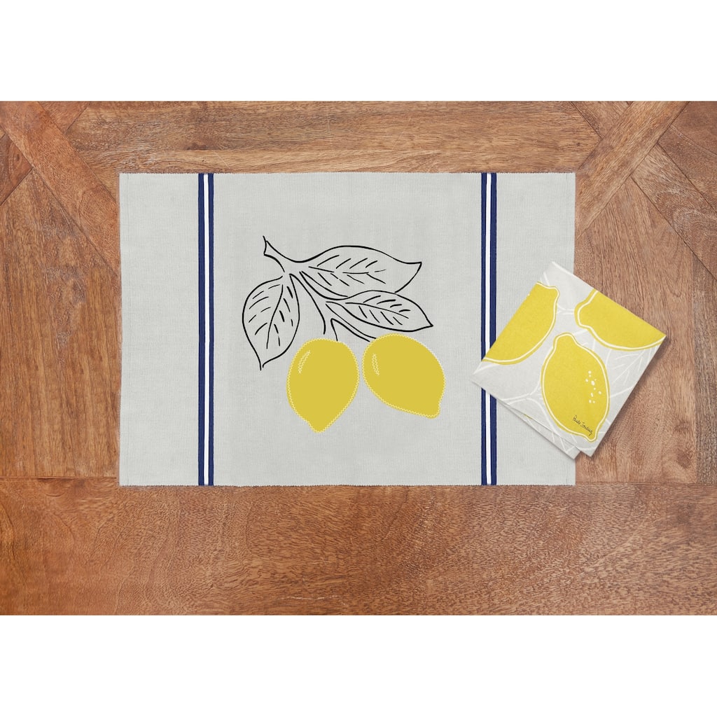 Lemon Stripe Placemat Set of 6 - Set of 6