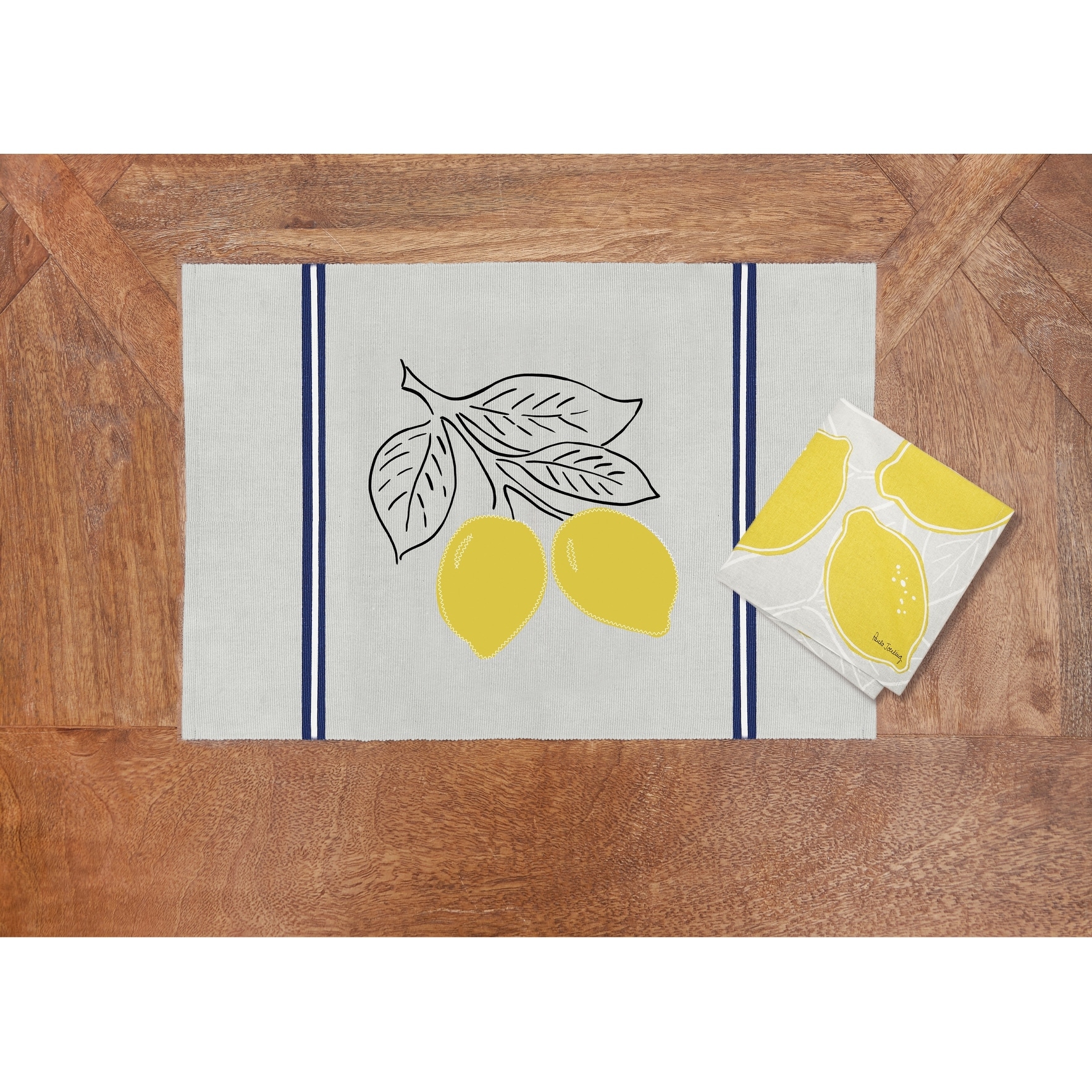 Lemon Stripe Placemat Set of 6 - Set of 6